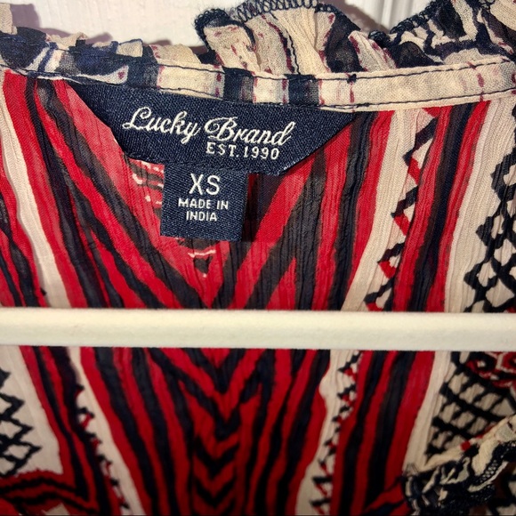 Lucky Brand xs red, white,blue long sleeve top - Picture 9 of 11